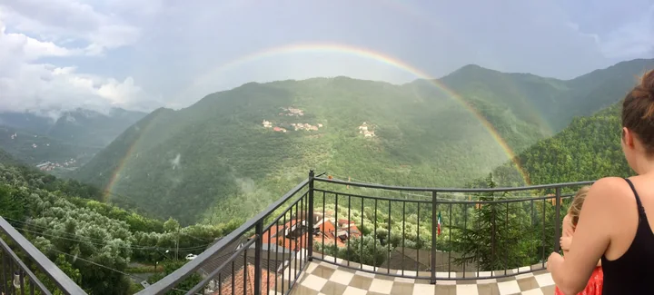 Rainbow over the valley at Casa Bahar